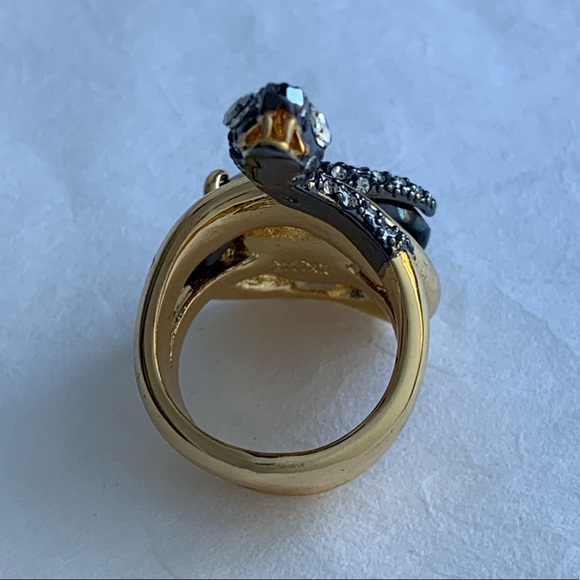 Alexis Bittar Vanitas Coiled Serpent Crystal Snake  Cocktail Ring - Picture 3 of 16